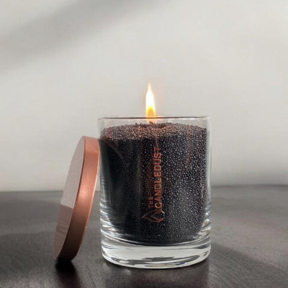 Unscented Powder Candle in Glass - Black 160g